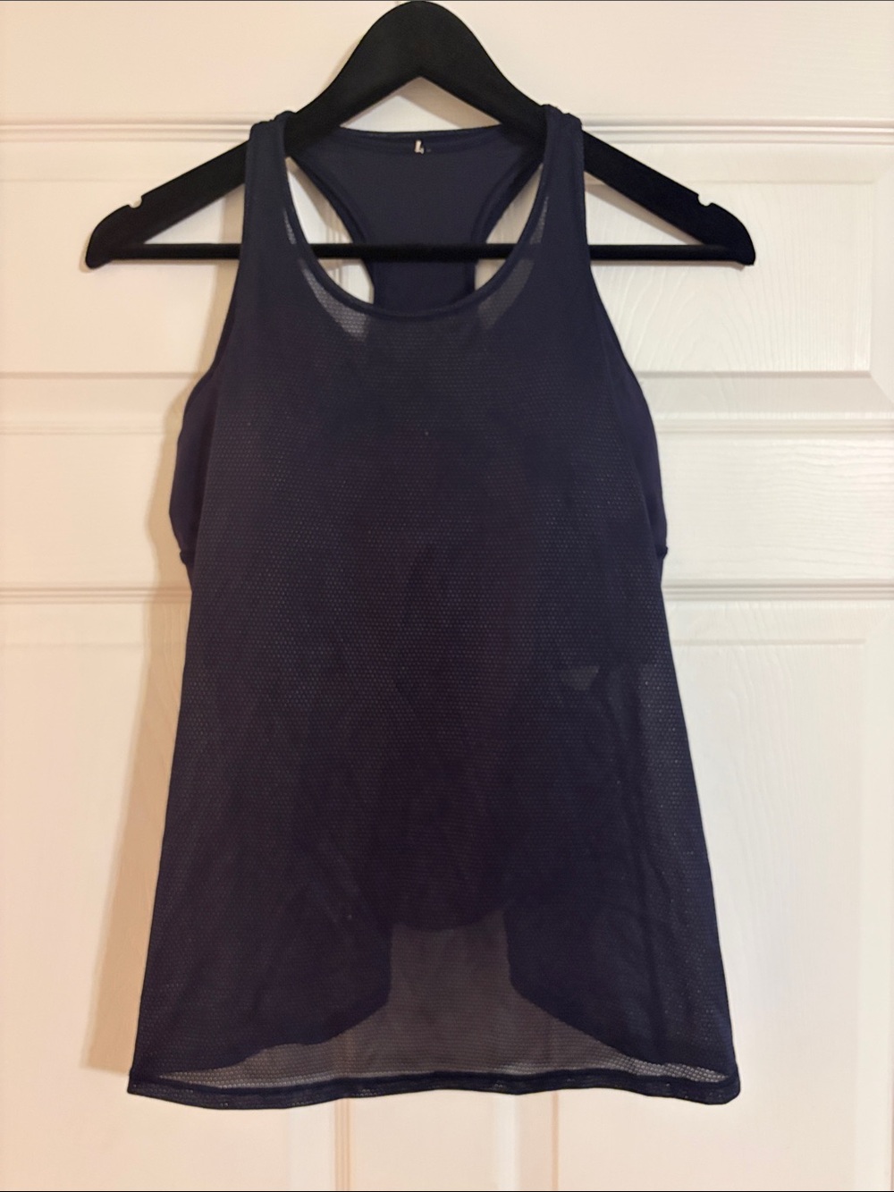 Lululemon Pushing Limits Mesh 2-in-1 Built-In Bra Tank Top Black Gold Sparkle 8